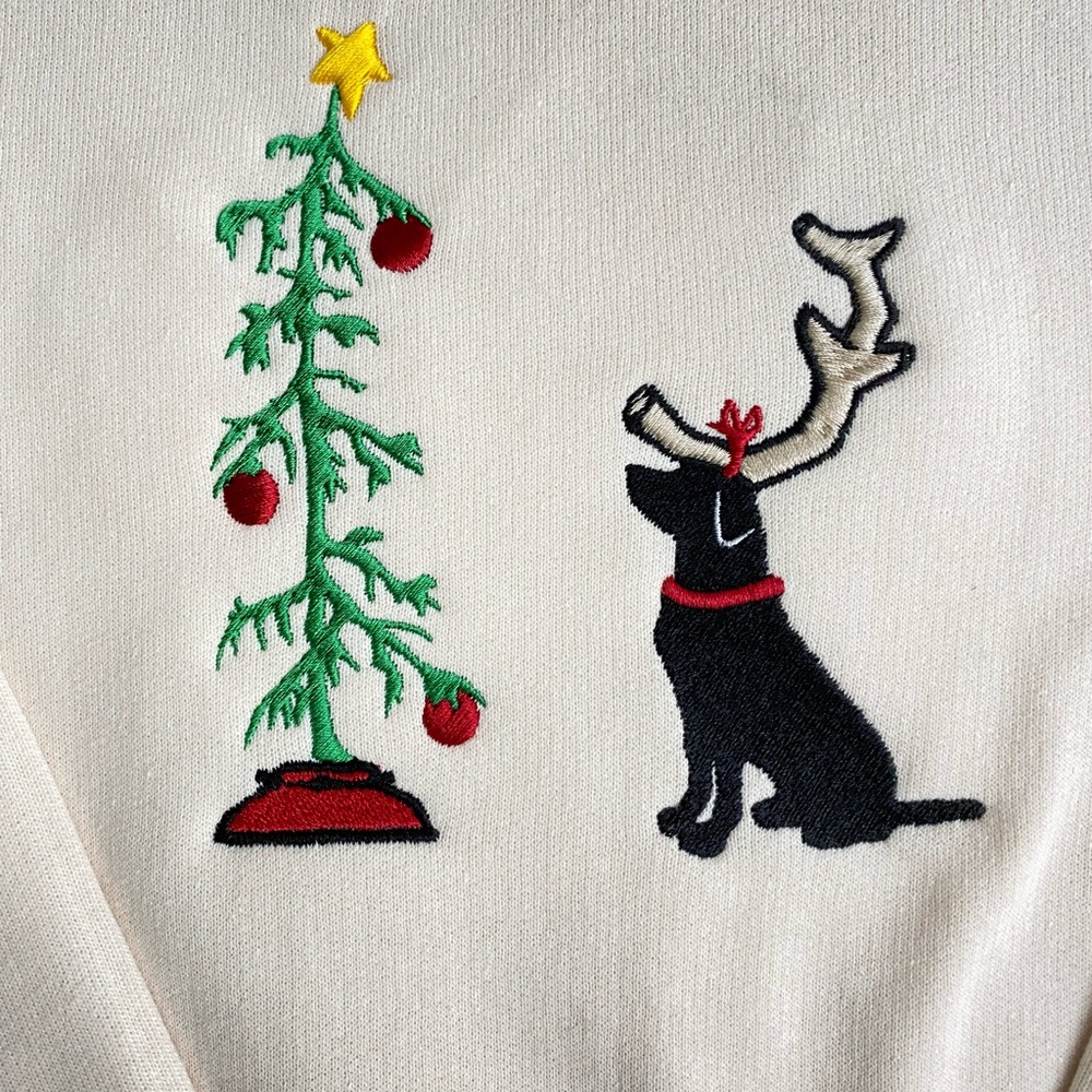 Christmas Lab Embroidered Sweatshirt